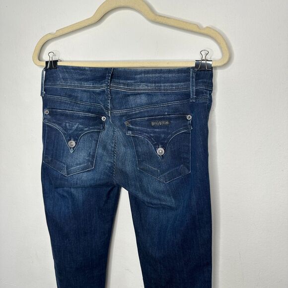 Hudson Collin Dark Blue Wash Low Rise Electric Clover Skinny Denim Jeans Size 26 - Picture 8 of 16